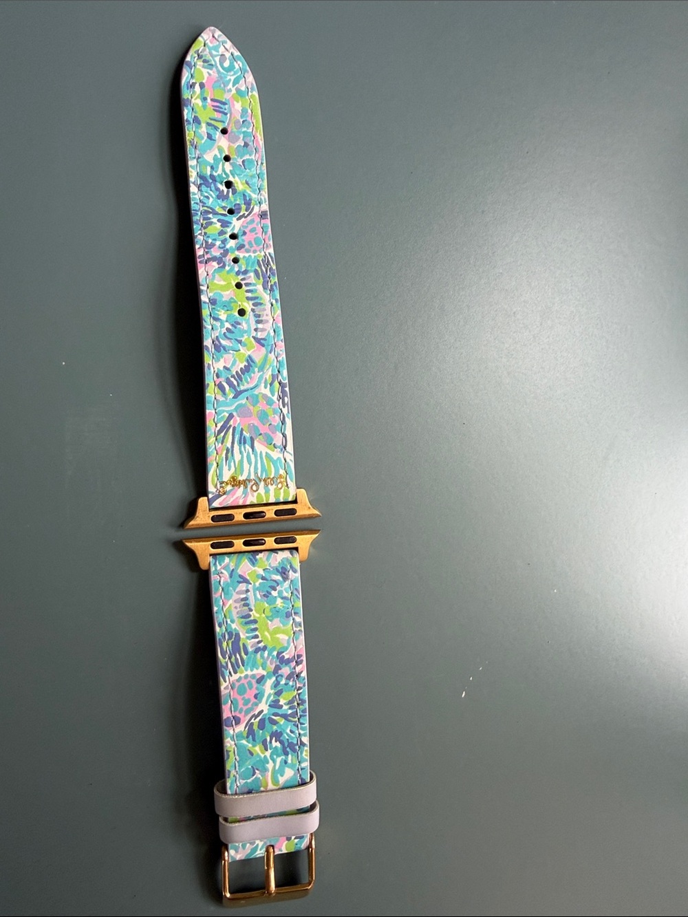 Lilly Pulitzer Multicolor Floral Print Apple Watch Band with Rose Gold Adapter